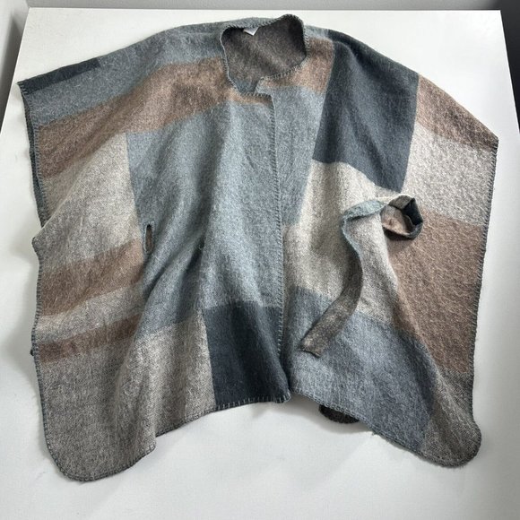 Lucky Brand‎ Poncho Sweater Womens Cardigan Southwest Boho Belted On Size Cape - Picture 1 of 6